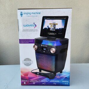 New Karaoke Singing Machine Portable Bluetooth Speaker Microphone Light Show Par